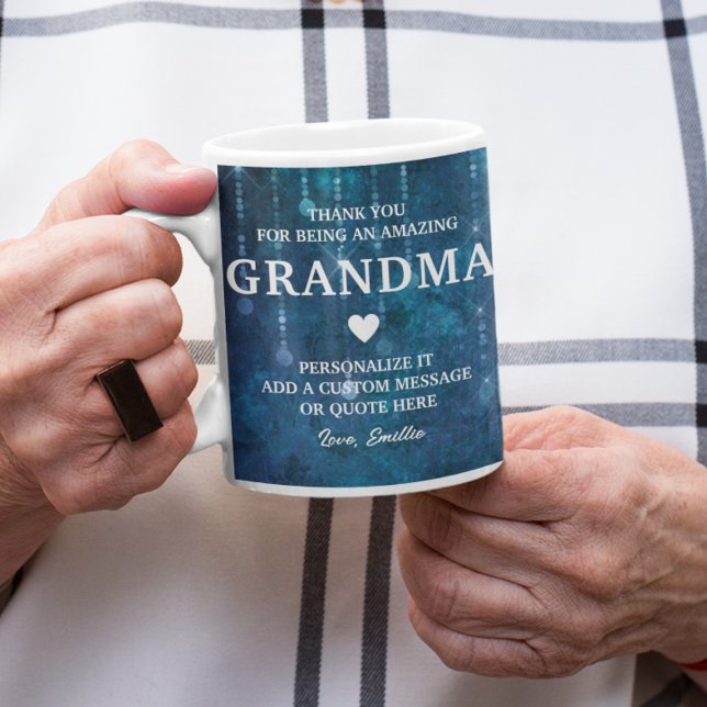 Oma danke herzlichen Dank für die Personalisierte  Kaffeetasse (Grandma Thank You Heartfelt Message Personalized Coffee Mug
)