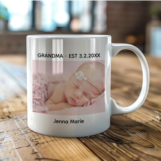 Oma Date Etabliertes Baby-Foto Kaffeetasse (Von Creator hochgeladen)