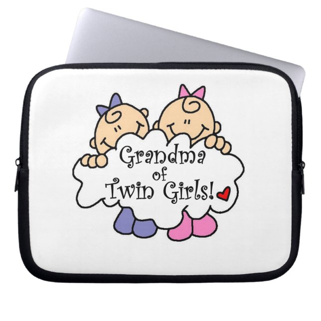 Oma de Twin Girls Geschenke Laptopschutzhülle (Vorderseite)