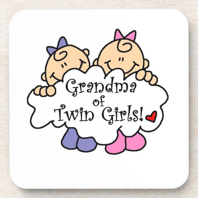 Oma de Twin Girls Geschenke Untersetzer (Vorderseite)