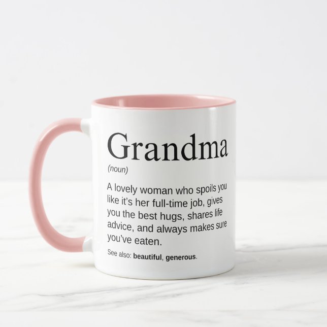 Oma Definition Niedlich und liebenswürdig Großmutt Tasse (Links)