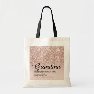 Oma Definition Roségold Glitter Tragetasche