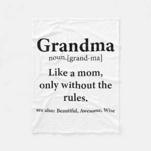 Oma-Definition Wie Mama Ohne Regeln Lustig Opa Fleecedecke