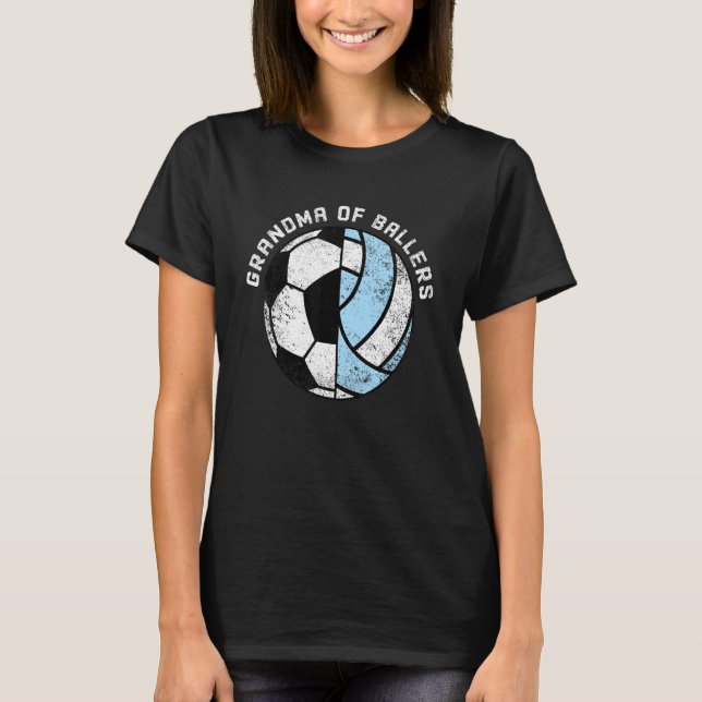 Oma der Baller Fußball-Volleyball-Oma T-Shirt (Vorderseite)