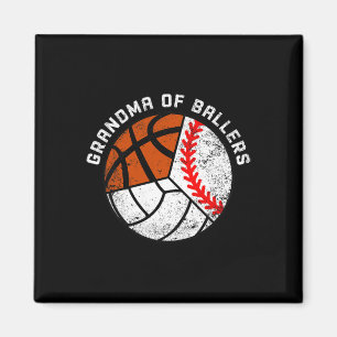 Oma der Baller Spaß Baseball Volleyball Basketb Magnet