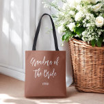 Oma der Bride Terracotta Hochzeit Tasche<br><div class="desc">Oma der Braut Hochzeitstasche in Terracotta Brown und Weiß, gut für Hochzeiten, Brautparty, Probe Dinner. Karo mehr Produkte mit diesem Design in der Kollektion unten.</div>