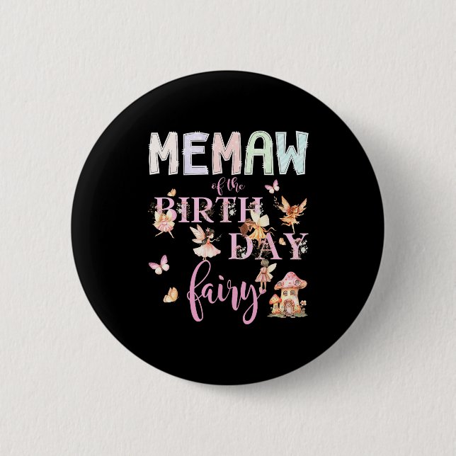 Oma der Geburtstagsfee Geburtstagsmädchen Magisch  Button (Vorderseite)