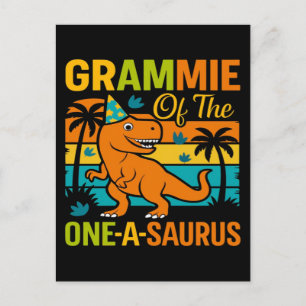 Oma der Oneasaurus-Dinosaurier-Geburtstagsfeier Feiertagspostkarte