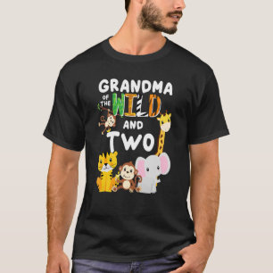Oma der Wildnis und zwei Zoo Birthday Safari T-Shirt