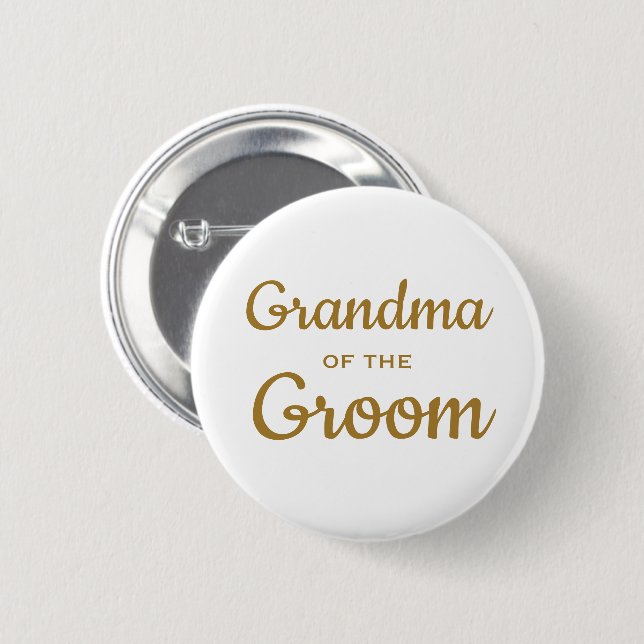 Oma des Bräutigams Hochzeitsknopf Button (Vorne & Hinten)