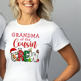 Oma des Cousins Crew Weihnachten Doodle T-Shirt