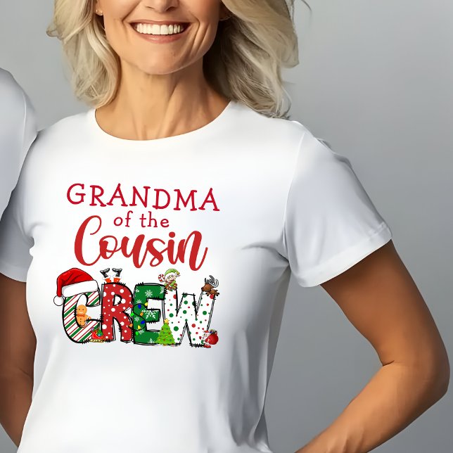 Oma des Cousins Crew Weihnachten Doodle T-Shirt (Von Creator hochgeladen)