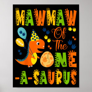 Oma des Ein-a-Saurus zum 1. Geburtstag Dinosaurier Poster
