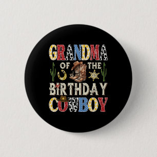 Oma des Geburtstags Cowboy Rodeo-Westerns Button