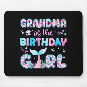 Oma des Geburtstags-Meerjungfrau-Mädchen-Familien- Mousepad