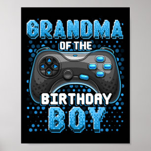 Oma des Geburtstagsjungen Matching Video Game Bi Poster