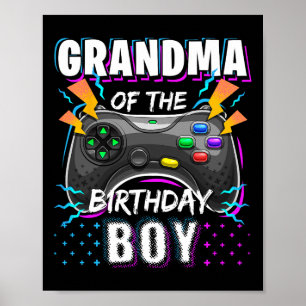 Oma des Geburtstagsjungen Matching Video Game Bi Poster