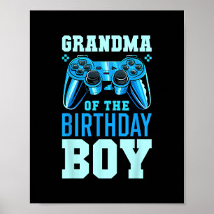 Oma des Geburtstagsjungen passendes Video-Gamer B Poster