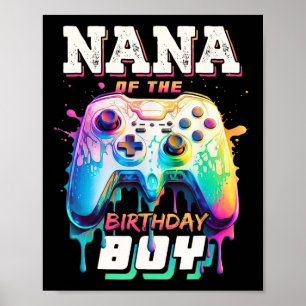 Oma des Geburtstagsjungen passendes Videospiel Geb Poster