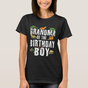 Oma des Geburtstagsjungen Reptilien Echsen Thema T-Shirt
