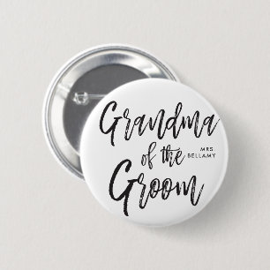 Oma des Grooms Skriptstil Custom Wedding Button