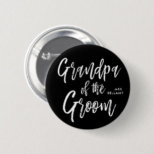 Oma des Grooms SkriptStyle Custom Black Button