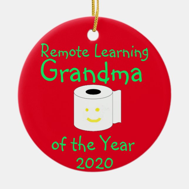Oma des Jahres des Fernunterrichts Keramik Ornament (Vorne)