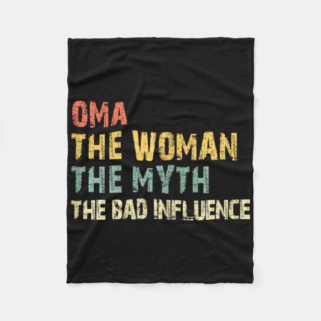 Oma Die Frau Der Mythos Der D Einfluss Funny Vinta Fleecedecke (Vorderseite)