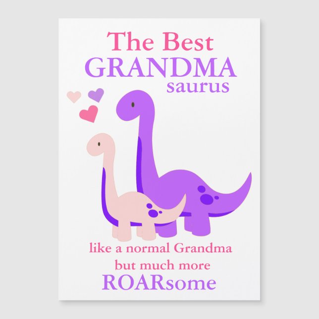 Oma Dinosaur Muttertag Magnetkarte (Vorderseite)