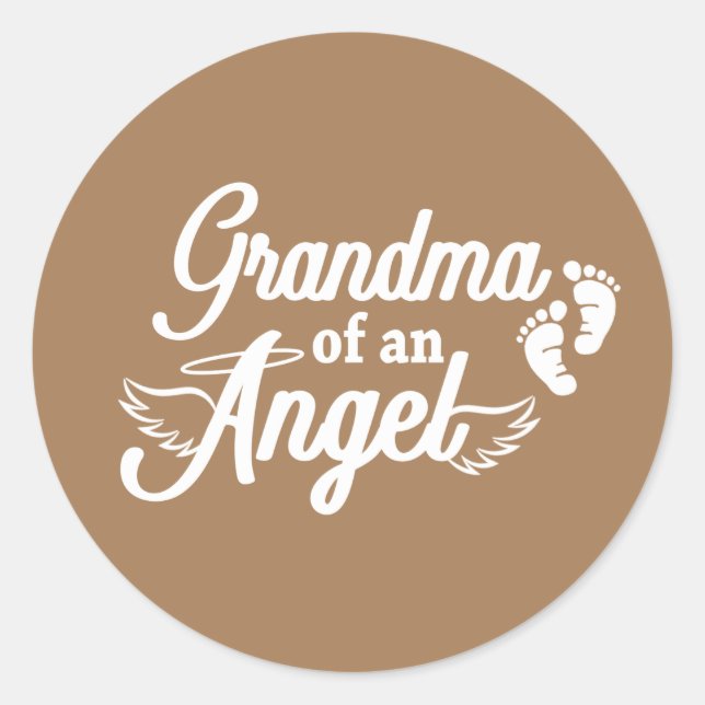 Oma eines Angel-Aufklebers Runder Aufkleber (Vorderseite)