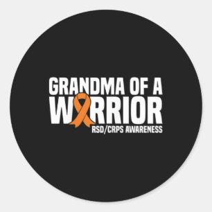 Oma eines Kriegers Orange Ribbon Rsdcrps Awarene Runder Aufkleber