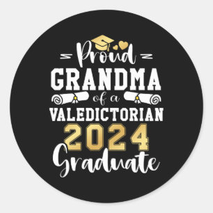 Oma eines Valedictorianischen Cl 2024-Abschlusses Runder Aufkleber