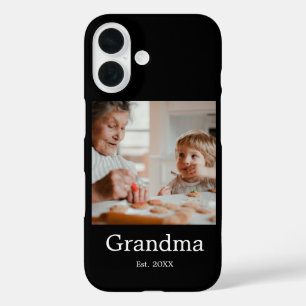 Oma eingerahmtes schwarzes Fotogeschenk iPhone 16 Hülle