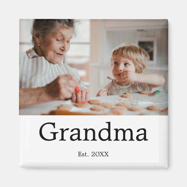 Oma eingerichtetes Fotogeschenk Magnet (Vorne)