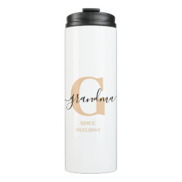 Oma Elegant Script Monogram Thermosbecher