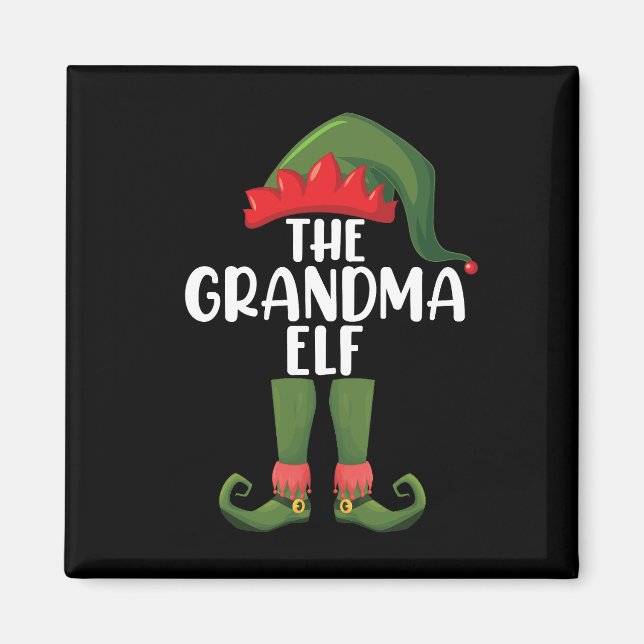 Oma Elf Matching Family Group Weihnachts-Party Magnet (Vorne)