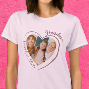 Oma Enkelkinder Namen Foto Herz T-Shirt