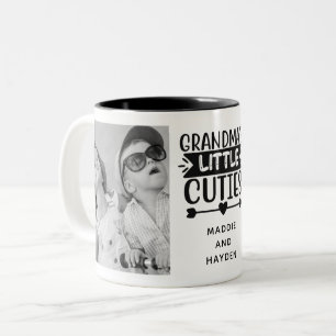 Oma Enkelkinder Zwei Foto  Zweifarbige Tasse