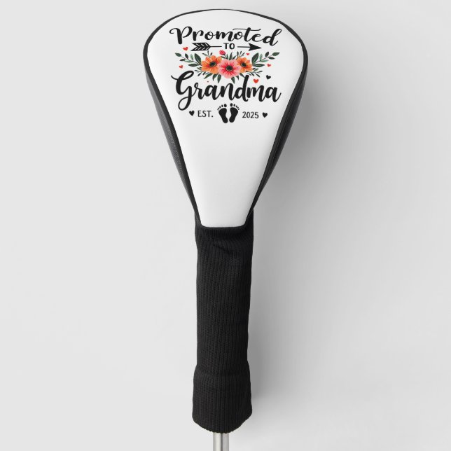 Oma Est 2025 Blume Oma 2025 Golf Headcover (Vorderseite)