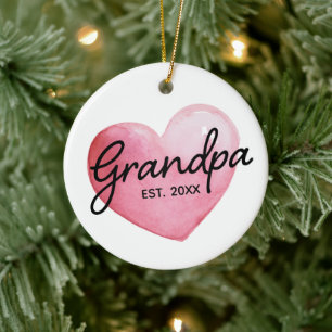 Oma Est Datum Wasserfarbe Herz Weihnachten Keramik Ornament