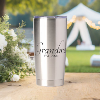 Oma Est Gründungsjahr Moderne schwarze Schrift Thermobecher