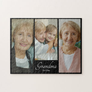 Oma Est Jahr Benutzerdefiniertes 3-Foto-Collage-Ge