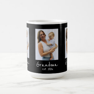 Oma Est. Weiße Schrift 3 Foto Kaffeetasse