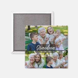Oma Est. White Schrift 3 Foto Magnet