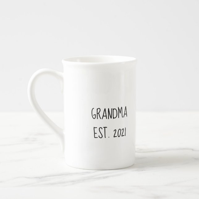 Oma "est year"-Tasse für neue Oma Prozellantasse (Links)