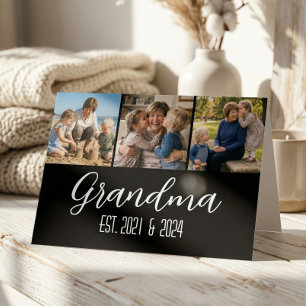 Oma Established Black 3 Foto White Schrift Karte