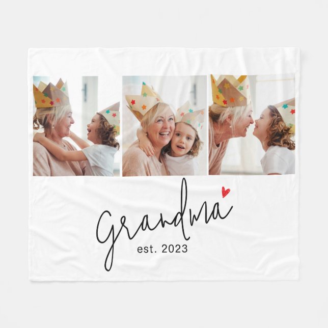 Oma Established Elegant Script 3 Foto Fleecedecke (Vorderseite (Horizontal))