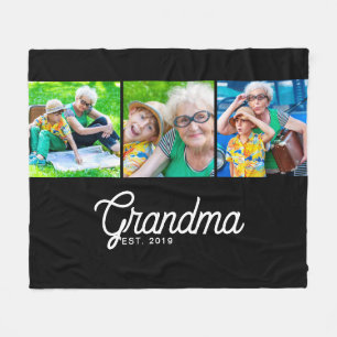 Oma Established Schrift Black 3 Foto Fleecedecke