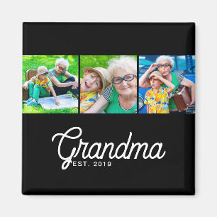 Oma Established Script Schwarz 3 Foto Magnet