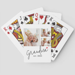Oma etablierte moderne Schrift 3 Foto Spielkarten